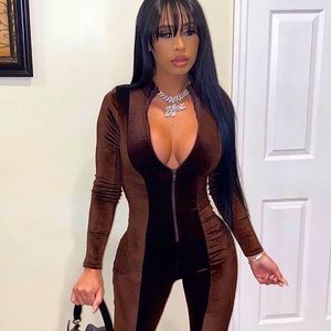 Chocolate Dream Velvet Jumpsuit